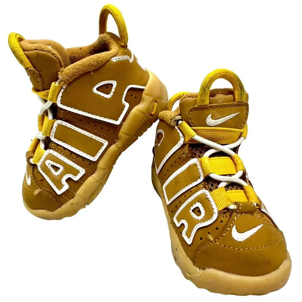 Nike‎ Air More Uptempo (TD) 'Wheat' Kids' Shoes Sneakers DQ4715-700 Size 5 C